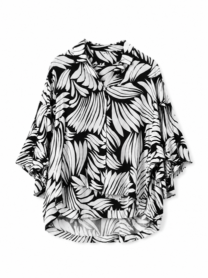 On Black & White Printed Shirt