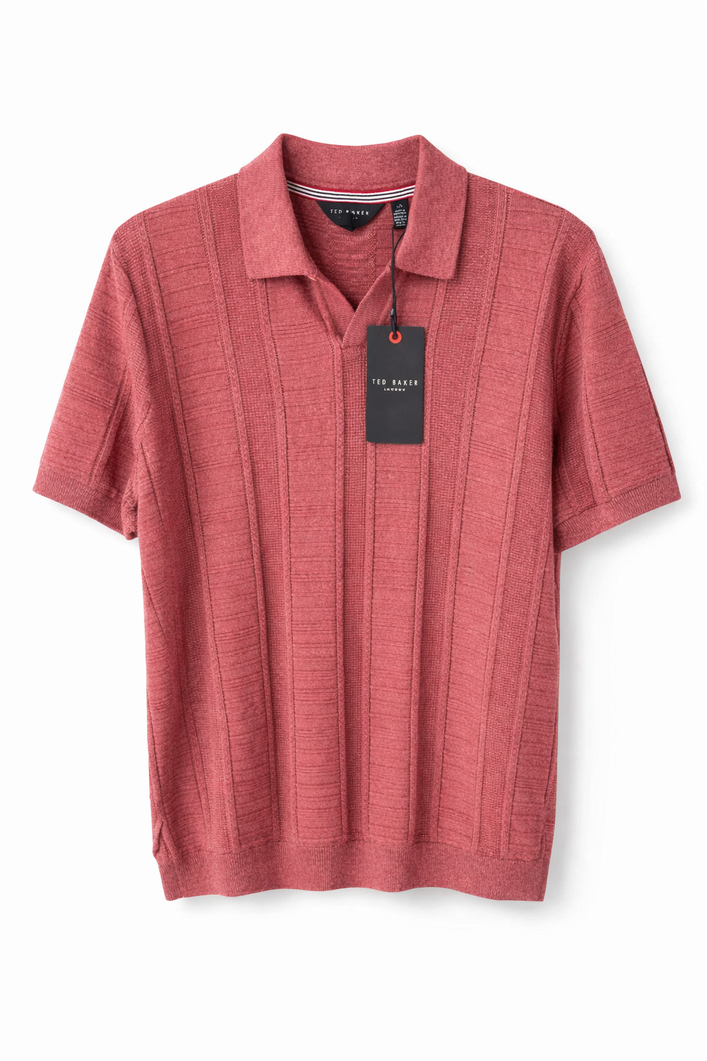 Ted Baker London Textured Knit Polo – Dusty Rose