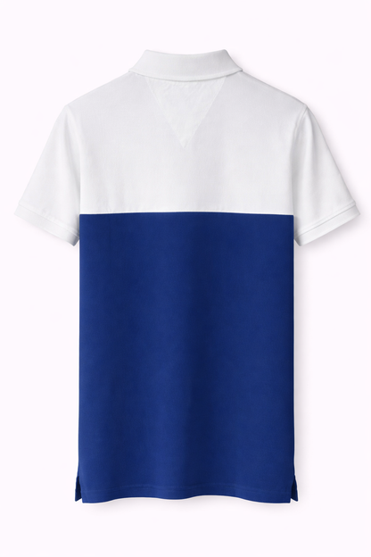 Tommy Hilfiger Color block Polo (White & Blue)