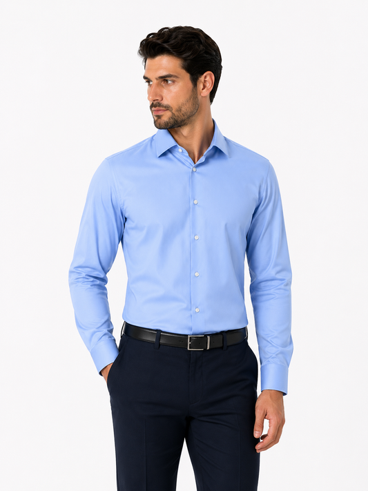 BOSS Light Blue Slim-Fit Dress Shirt