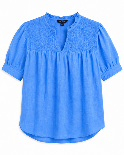 Talbots Smocked Yoke Blouse – Product Description