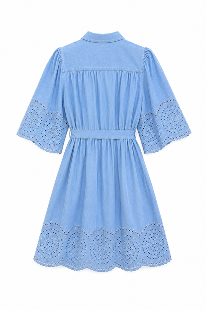 Minus Embroidered Shirt Dress – Dusty Blue