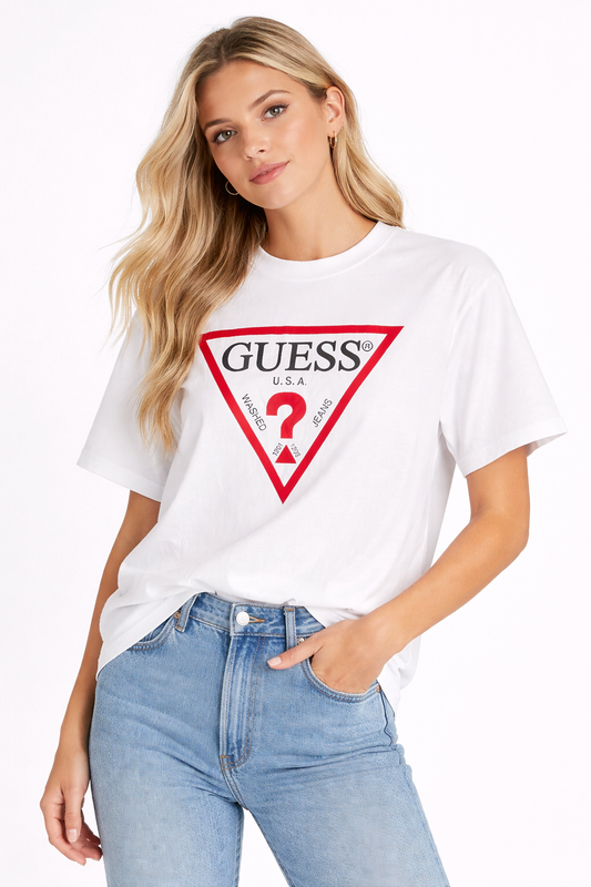 GUESS White Logo T-Shirt