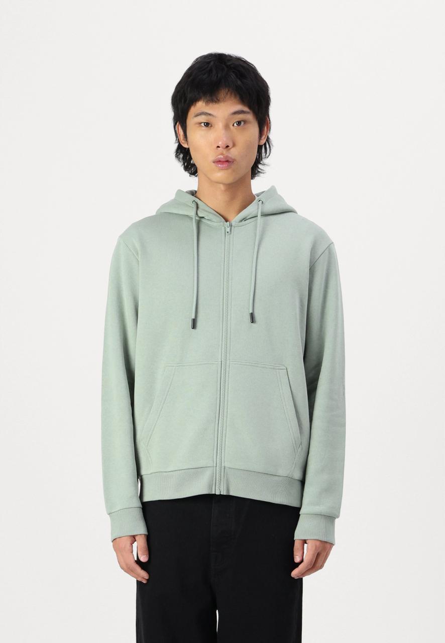 Unisex Full-Zip Hoodie – Light Sage Green