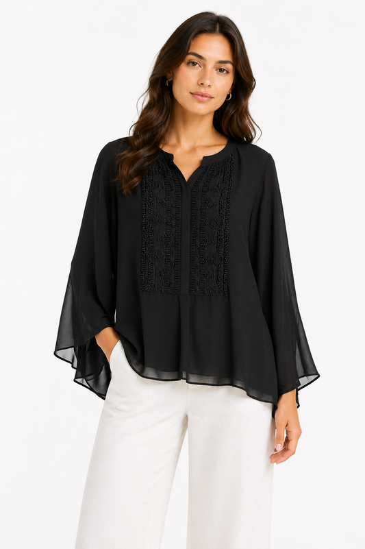 Zara Embellished Chiffon Blouse – Product Description