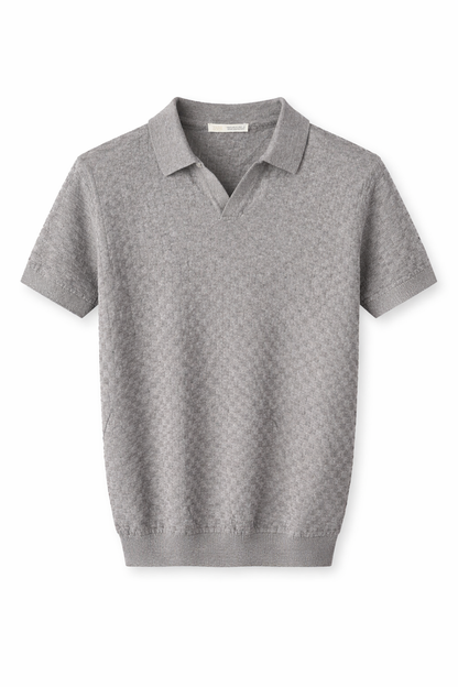 ZARA Textured Knit Polo Blouse