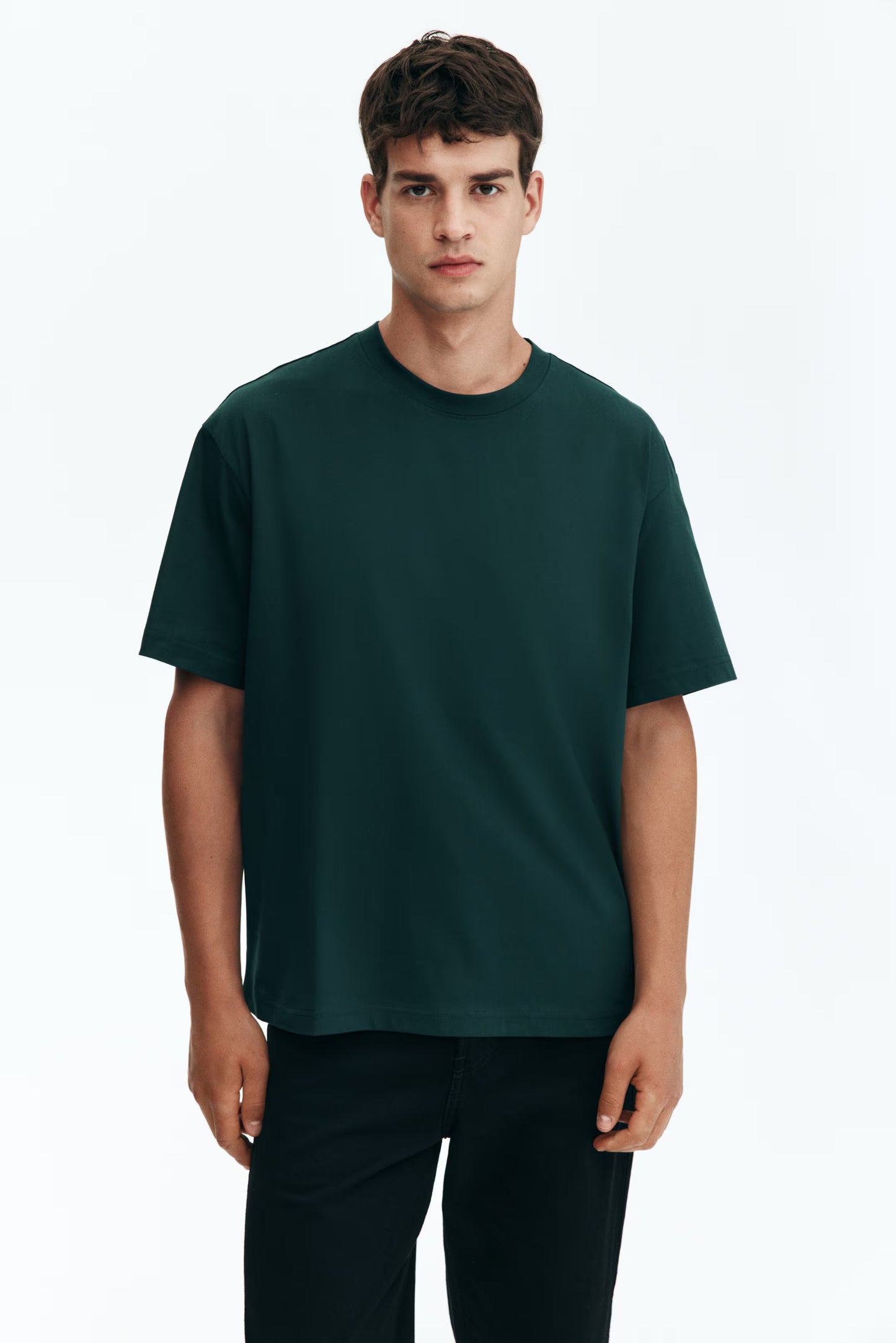 H&M Dark Green Oversized T-Shirt
