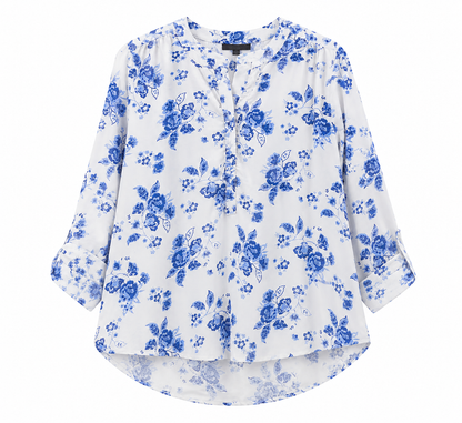 Ann Taylor – Floral Roll-Tab Blouse