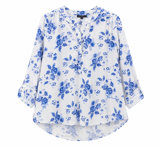 Ann Taylor – Floral Roll-Tab Blouse