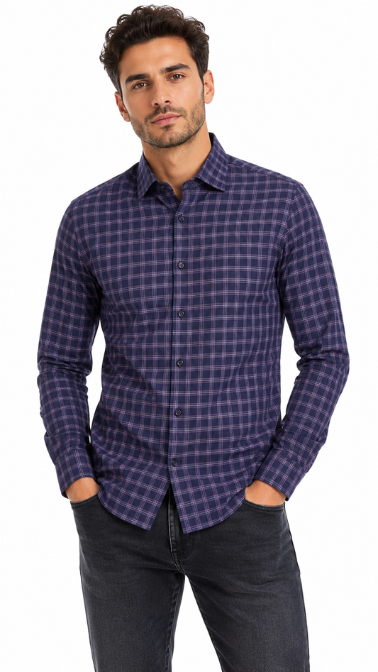 Refined and modern, this premium BOSS Menswear long-sleeve shirt