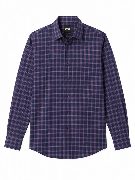 Refined and modern, this premium BOSS Menswear long-sleeve shirt