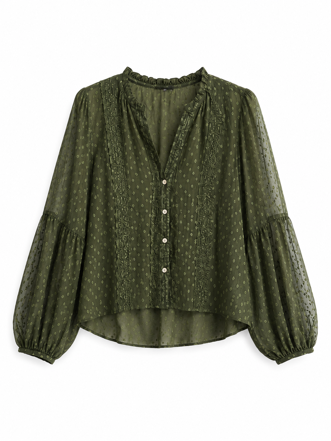 Zara Textured Sheer Blouse – Product Description