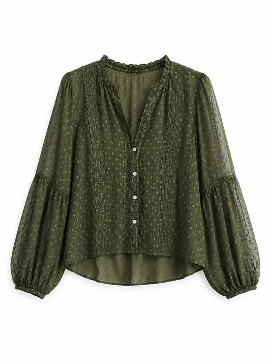 Zara Textured Sheer Blouse – Product Description