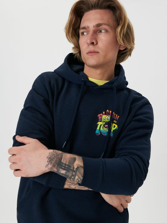 Unisex Sinsay Hoodie – Navy Blue (SpongeBob Graphic)