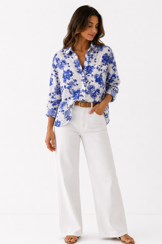 Linen Floral Shirt – Product Description