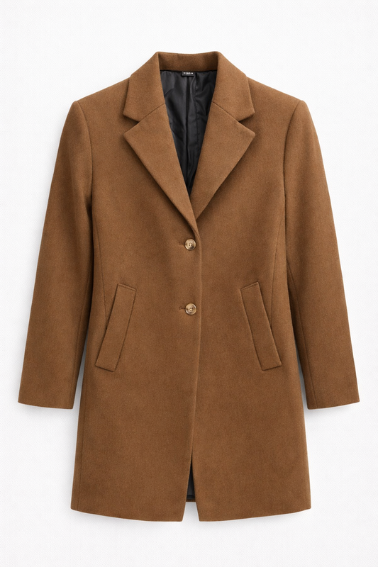 Moss London Camel Wool Coat - Warm camel brown