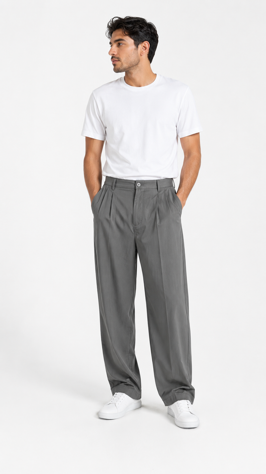 Zara Relaxed Pleated Tailored Trousers