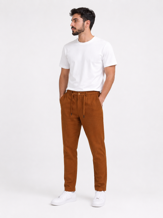 Jules Linen Blend Drawstring Pants