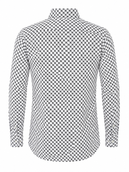Michael Kors Monogram Print Slim Fit Shirt