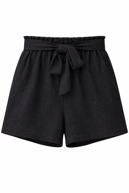 George High-Waist Tie Shorts – Black