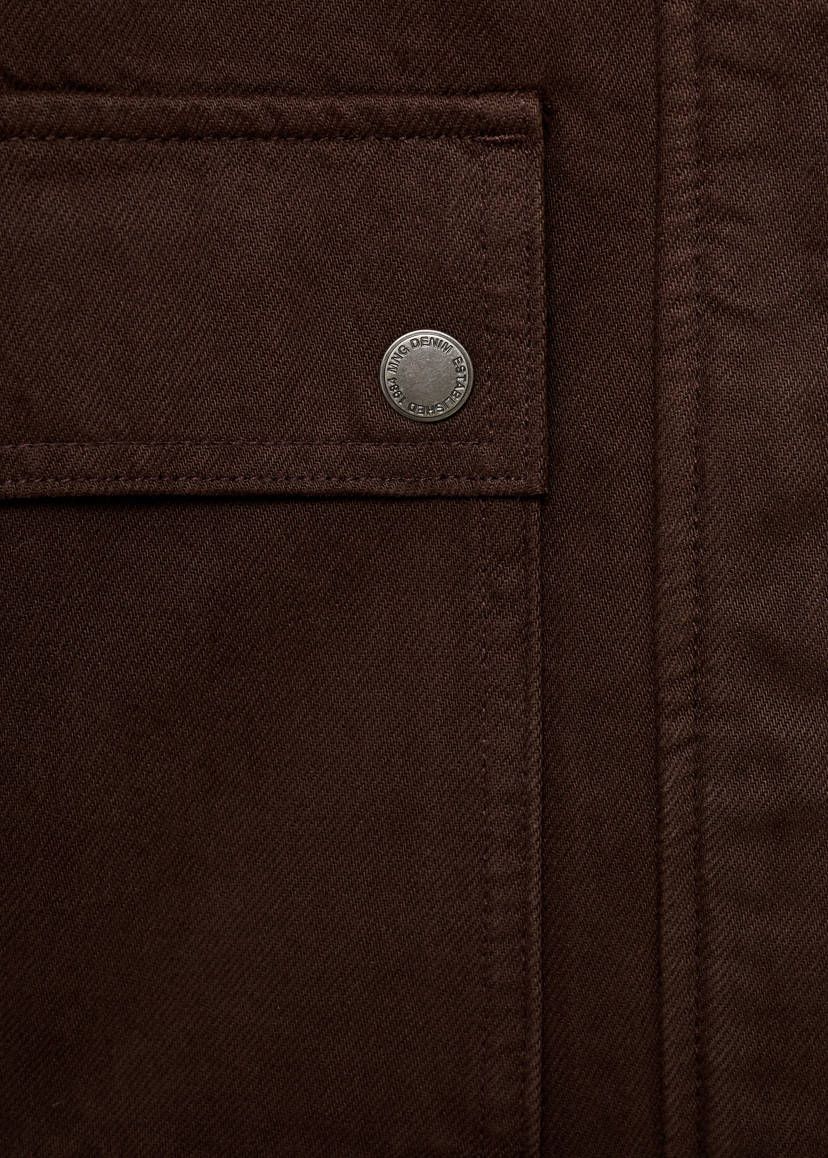 Mango Cropped Denim Jacket – Dark Chocolate Brown