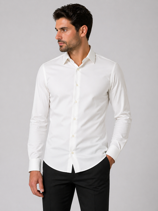 BOSS White Slim-Fit Classic Shirt