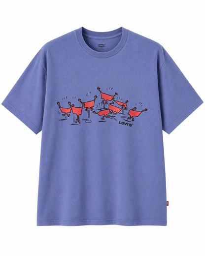 Levi’s Blue Graphic T-Shirt (Playful Illustration Design)