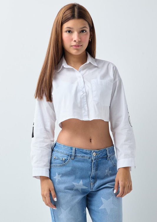 Women’s Cropped Graphic Shirt - White