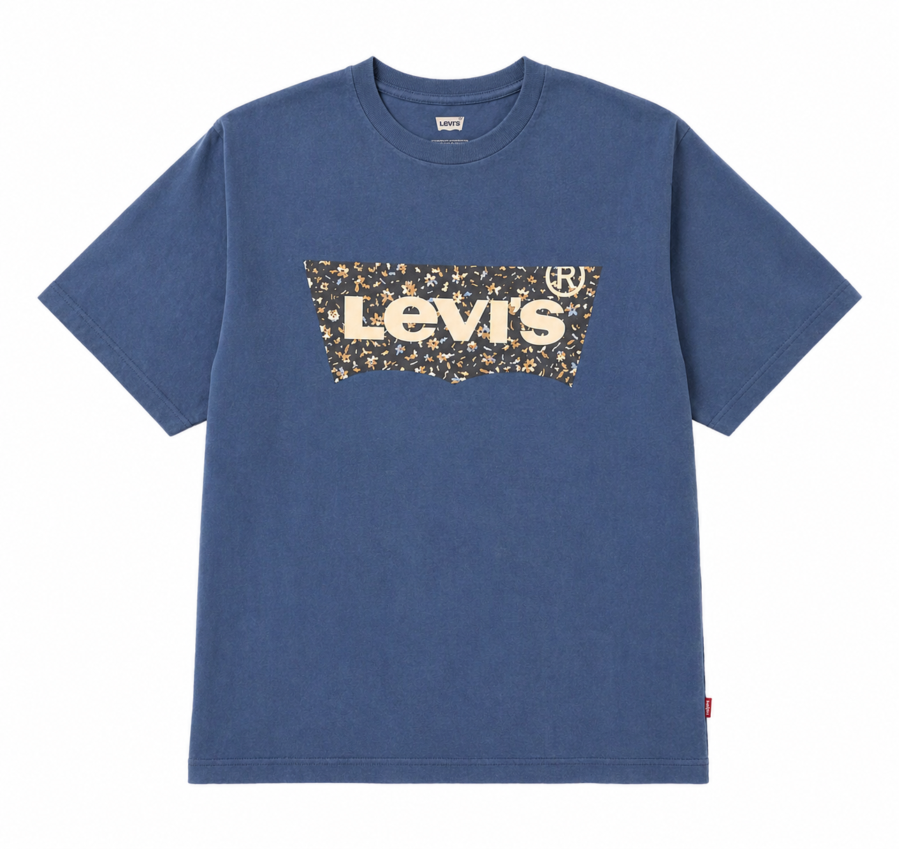 Levi’s Blue Graphic Logo T-Shirt (Floral Batwing Design)