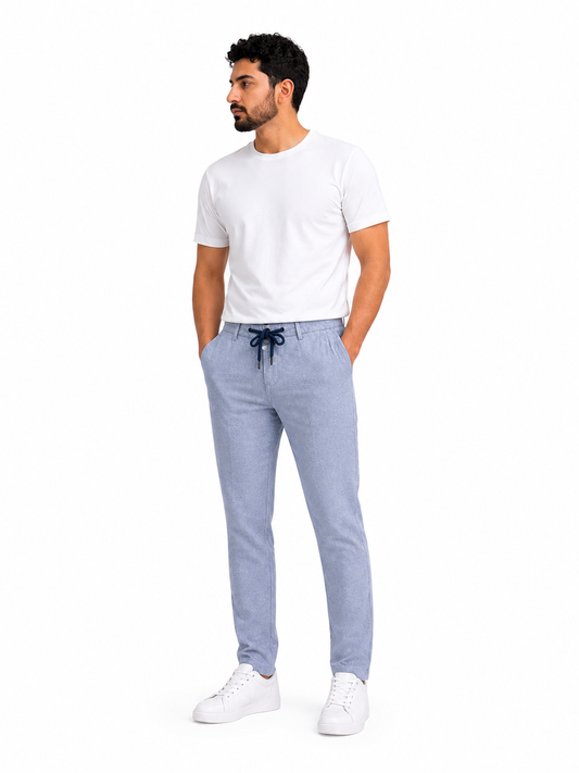 Jules Linen Blend Drawstring Trousers