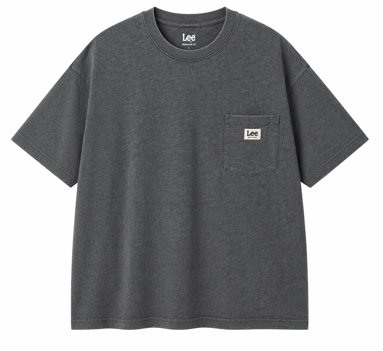 Lee Pocket T-Shirt – Washed Dark Grey (Regular Fit)