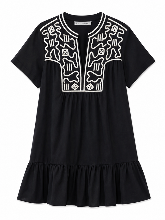 Sfera Basic Embroidered Mini Dress – Product Description