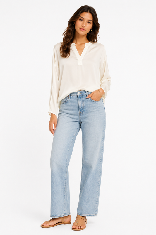 Ann Taylor Elegant V-Neck Blouse – Product Description