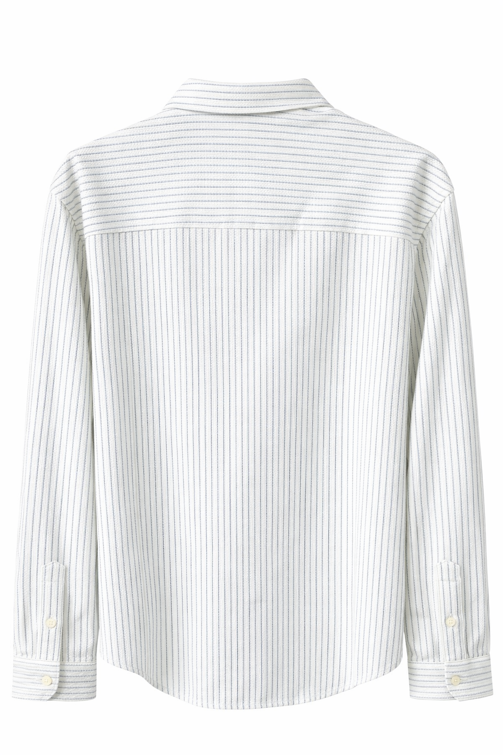 ZARA Textured Striped Shirt – White & Light Blue