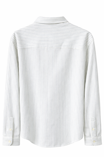 ZARA Textured Striped Shirt – White & Light Blue