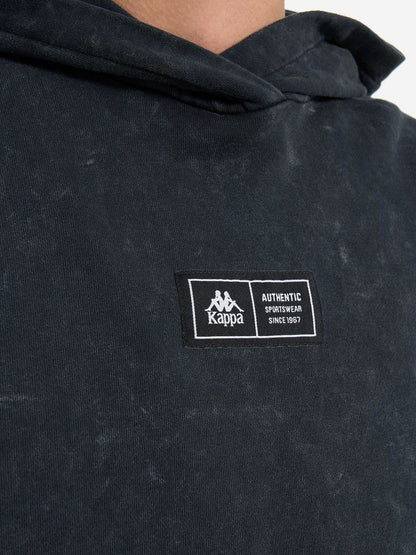 Unisex Kappa washed hoodie (black/charcoal)