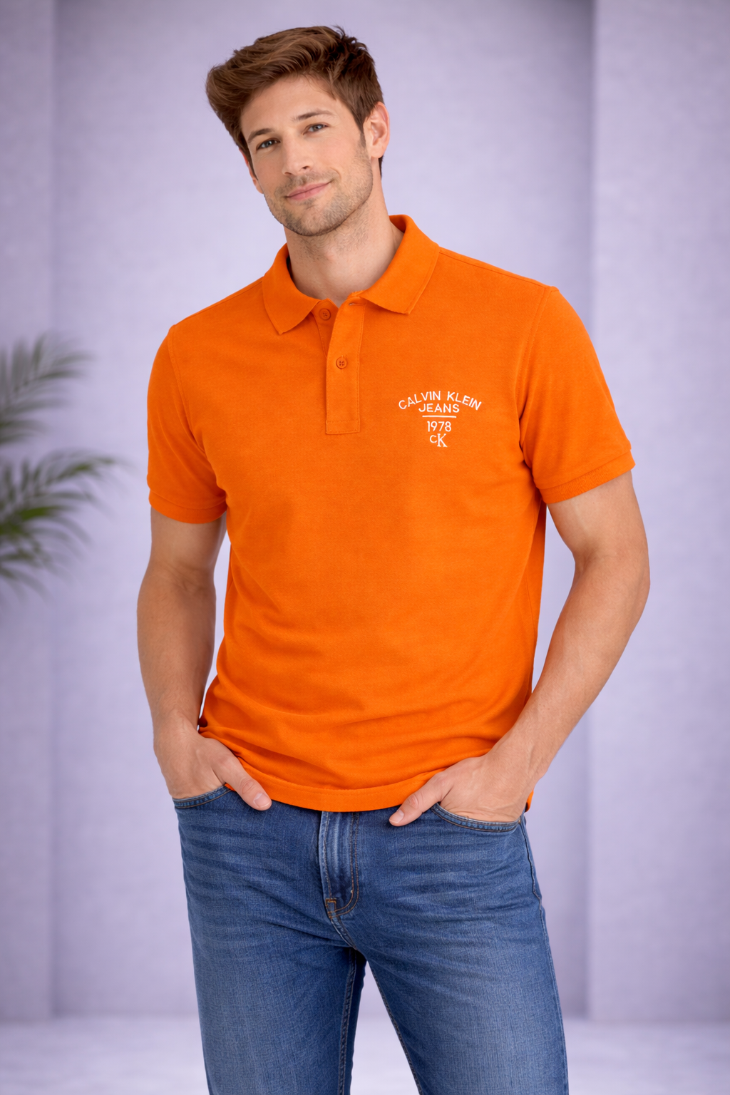 Calvin Klein Jeans Orange Polo Shirt