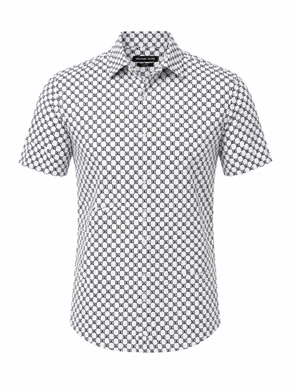 Michael Kors Monogram Print Short Sleeve Shirt