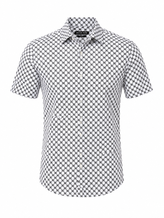 Michael Kors Monogram Print Short Sleeve Shirt