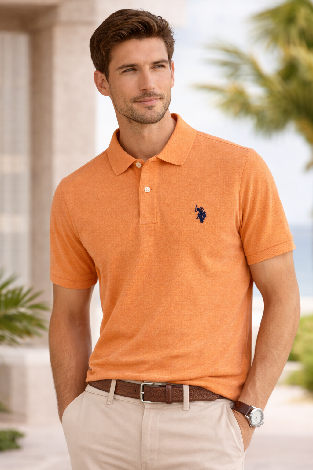 U.S. Polo Assn. Orange Polo Shirt