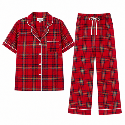 Rose & Lee Red Tartan Pajama Set