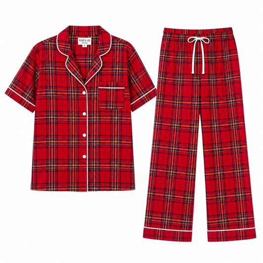 Rose & Lee Red Tartan Pajama Set