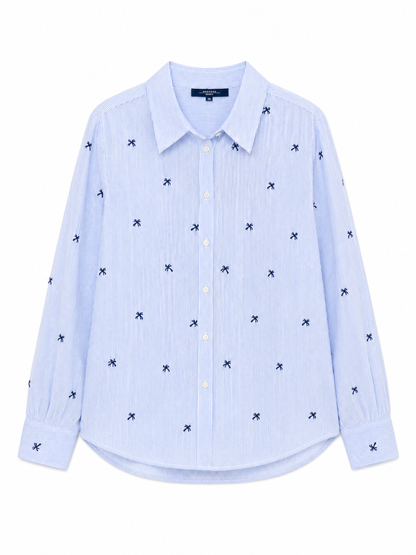 Mercer & Madison Embroidered Stripe Shirt – Product Description