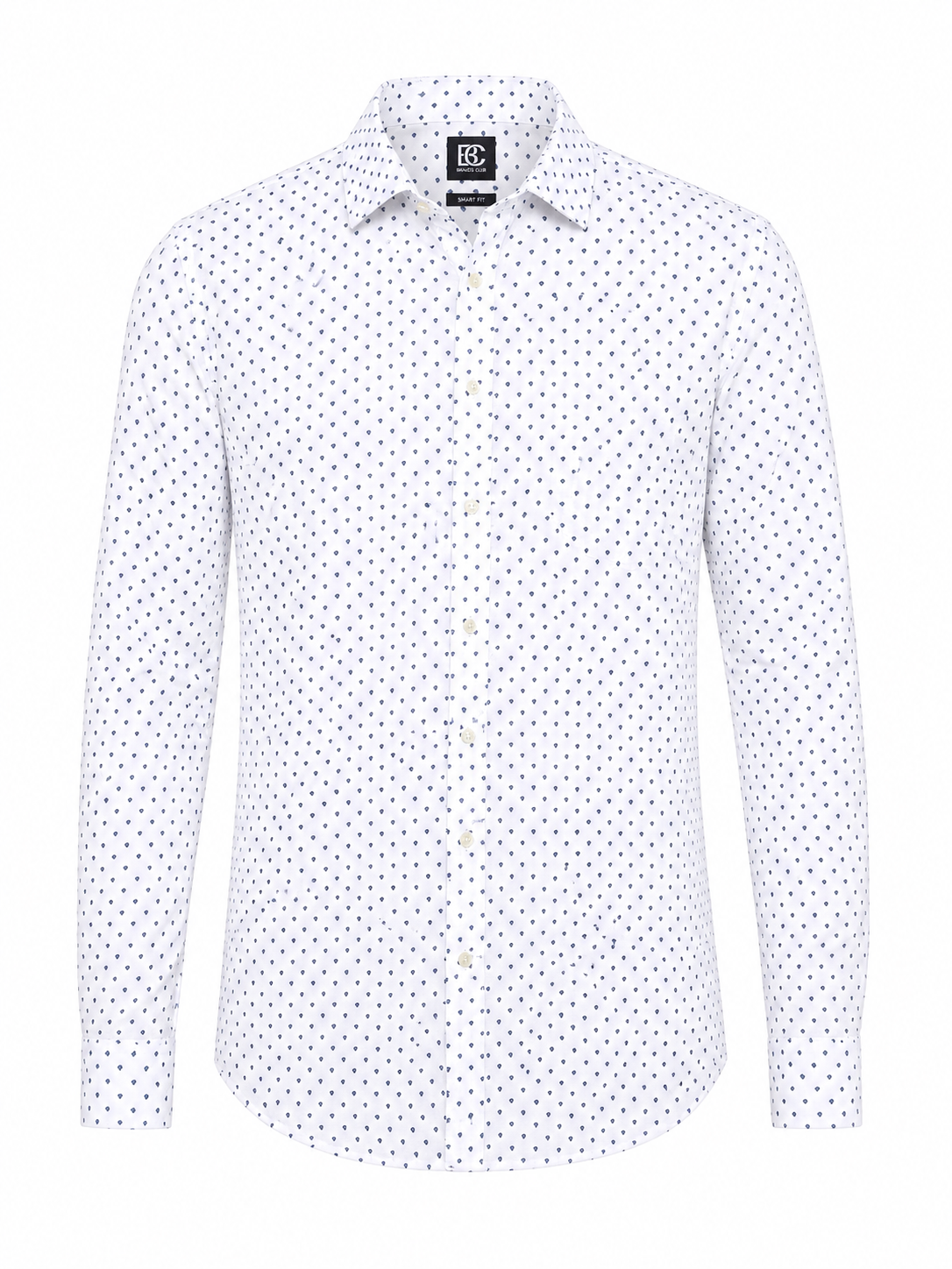 BOSS White Patterned Slim-Fit Shirt