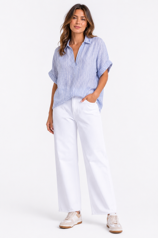 Cecil Short Sleeve Striped Shirt – Product Description