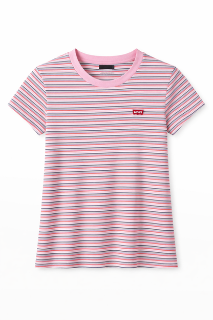 Levi’s® Women’s Striped T-Shirt (Pink Multi-Stripe)