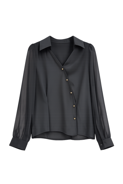 Meixi Black Elegant Blouse