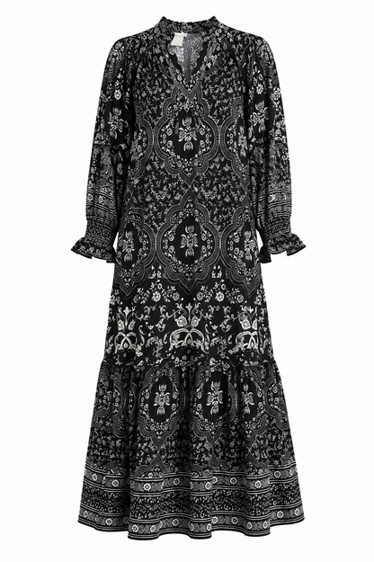 Women's Printed Boho Midi Dress