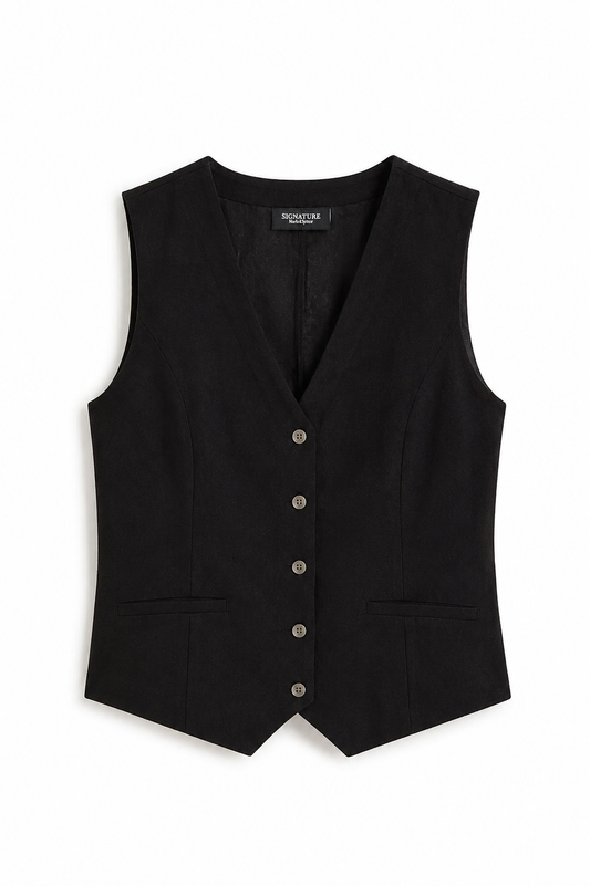 Sijnature Black Tailored Vest