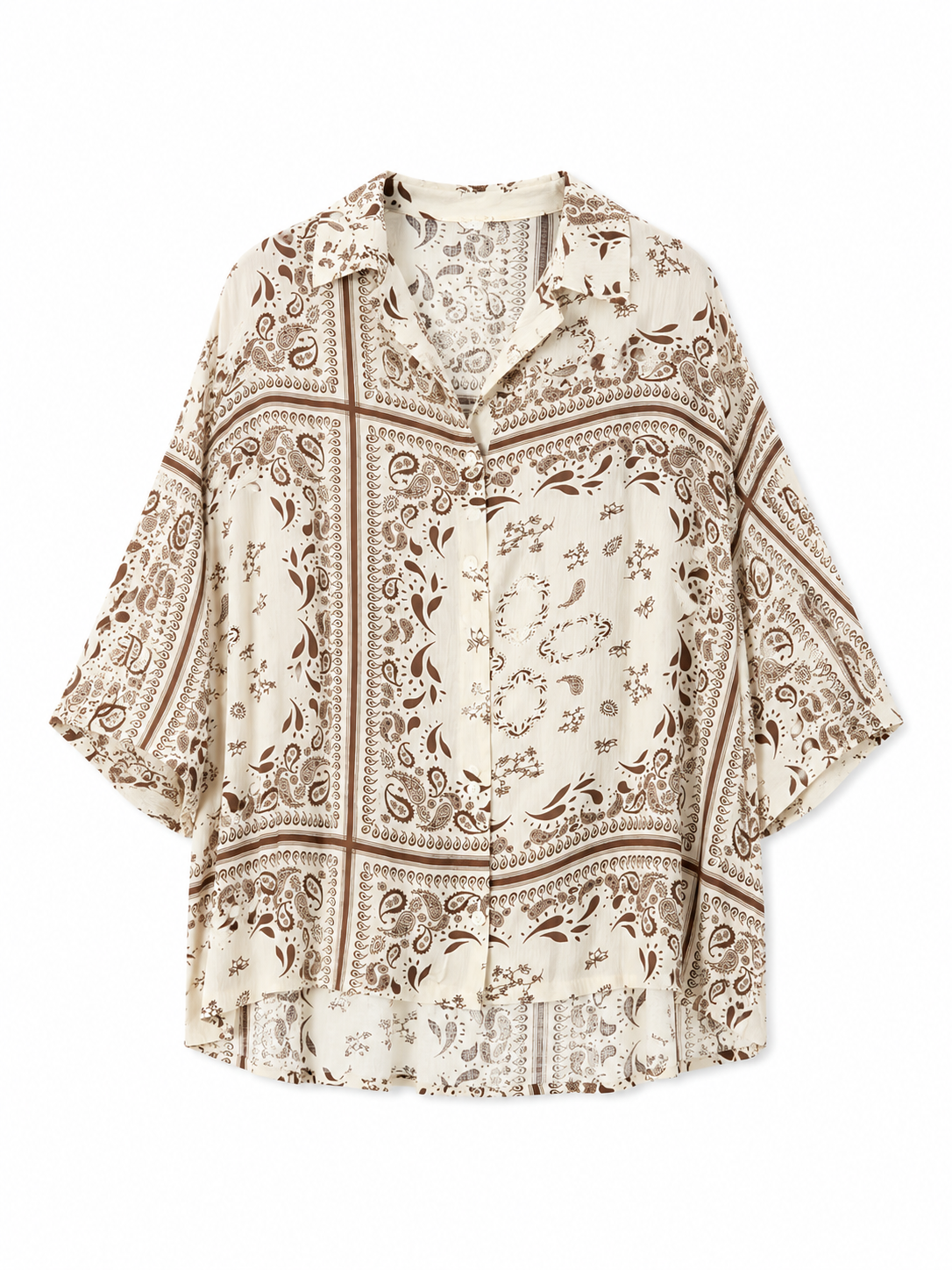 ON Beige & Brown Paisley Print Shirt